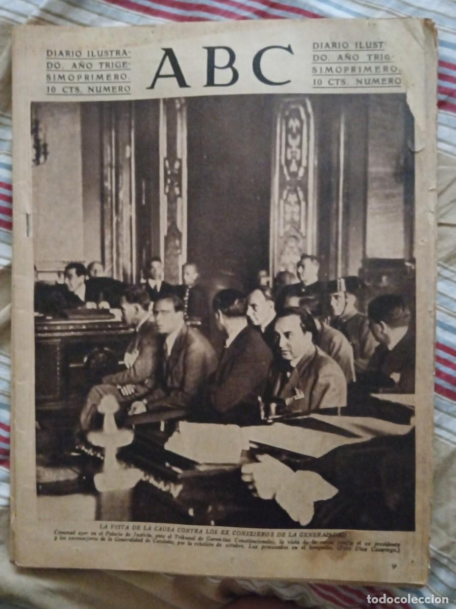 Coleccionismo de Revistas y Peri&oacute;dicos: Peri&oacute;dico ABC A&Ntilde;O TRIG&Eacute;SIMO PRIMERO