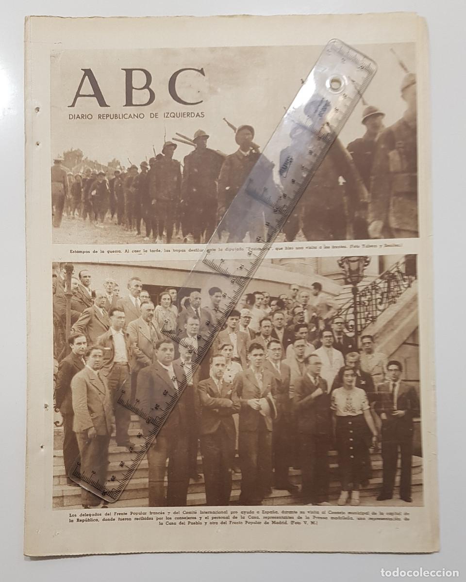 Collezionismo di Riviste e Giornali: PERIODICO ABC DE MADRID 13 AGOSTO 1937 GUERRA CIVIL. LOPERA MILICIANOS CASA OCUPADA TROPAS ITALIANOS