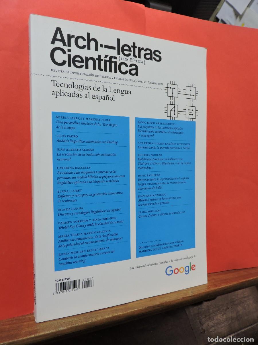 Coleccionismo de revistas y peri&oacute;dicos: Arch letras Cient&iacute;fica. Tecnolog&iacute;as de la lengua aplicadas al espa&ntilde;ol. Vol. VI. Invierno, 2021