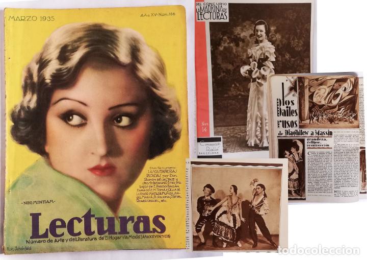 Collezionismo di Riviste e Giornali: ANTIGUA REVISTA / OLD MAGAZINE: LECTURAS MARZO 1935. N&ordm; 166. NINI MONTIAM EN PORTADA