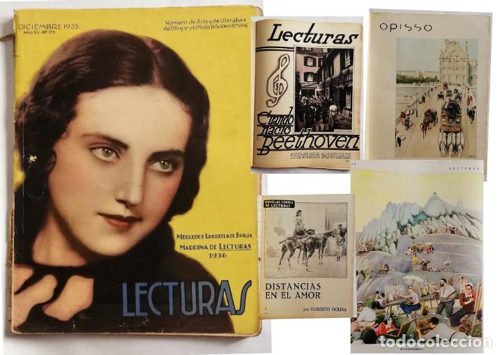 Colecionismo de Revistas e Jornais: ANTIGUA REVISTA/ OLD MAGAZINE: LECTURAS DICIEMBRE 1935 N&ordm; 175 . PORTADA MERCEDES LUCRECIA DE BORJA