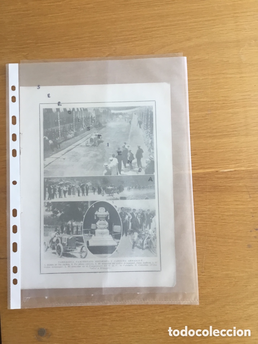 Collectionnisme de Revues et Journaux: - AUTOMOVILISMO - TARRAGONA - Campeonato motorista y carrera Armangu&eacute;