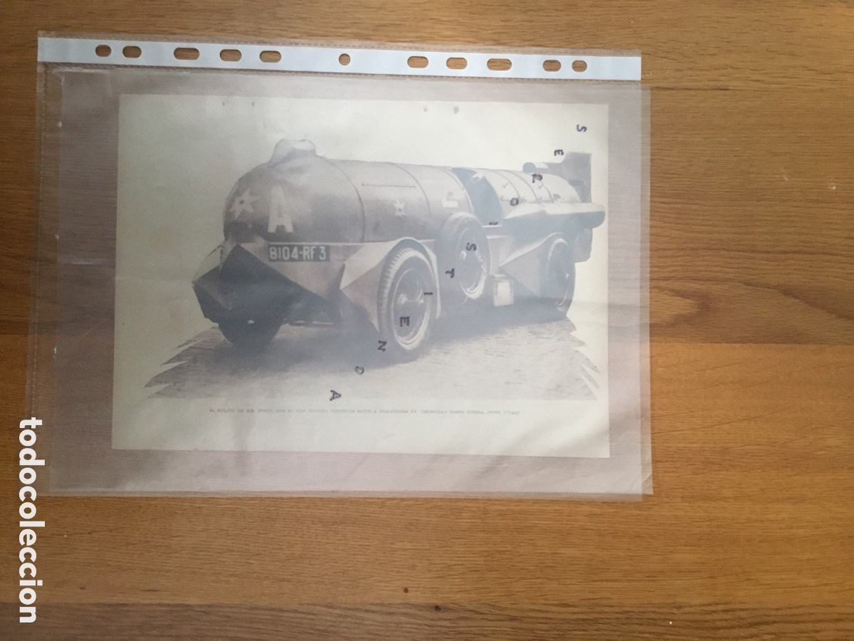 Collectionnisme de Revues et Journaux: - AUTOMOVILISMO - B&oacute;lido de Mr. Stapp con el que Francia pretend&iacute;a batir el r&eacute;cord de velocidad
