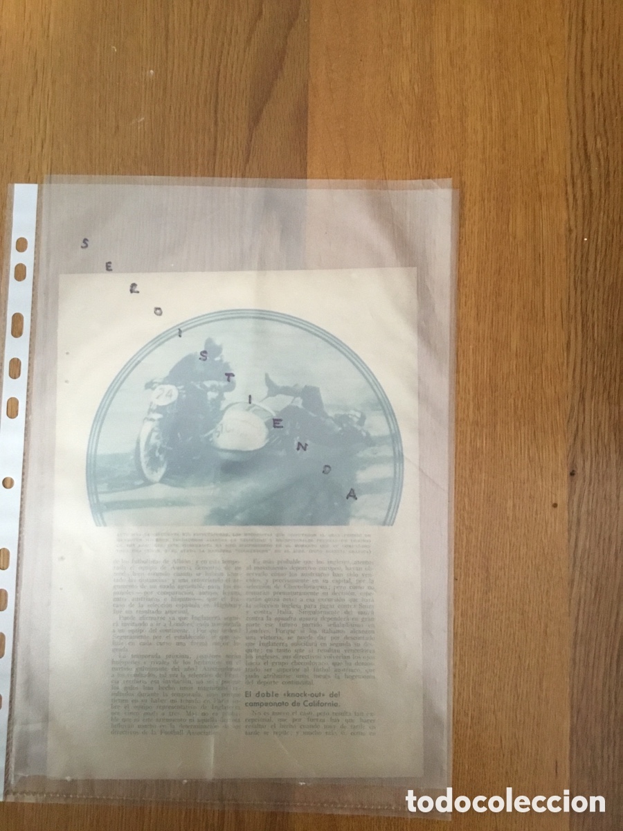 Collectionnisme de Revues et Journaux: - MOTOS - Gran Premio de Hannover. Alarde de sidecarista. 1933