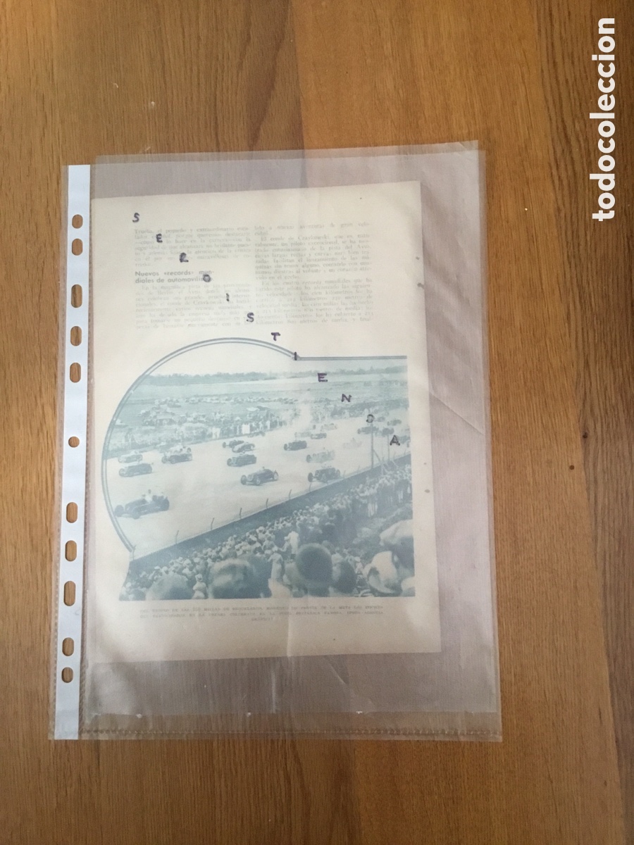 Colecionismo de Revistas e Jornais: - AUTOMOVILISMO - Trofeo de las 250 millas de Brooklands (Inglaterra). 1933