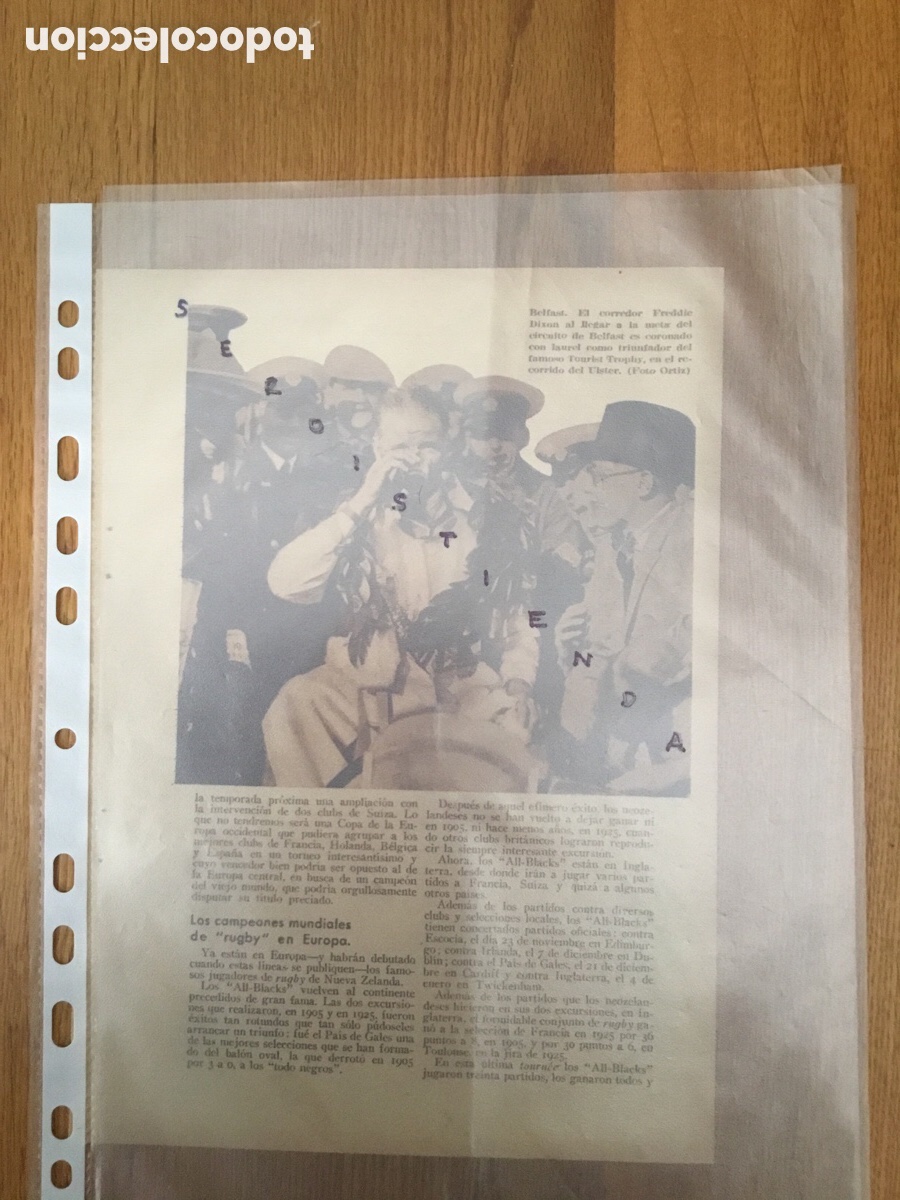 Collectionnisme de Revues et Journaux: - MOTOS - Tourist Trophy en Irlanda. Campe&oacute;n Eddie Dixon. 1935