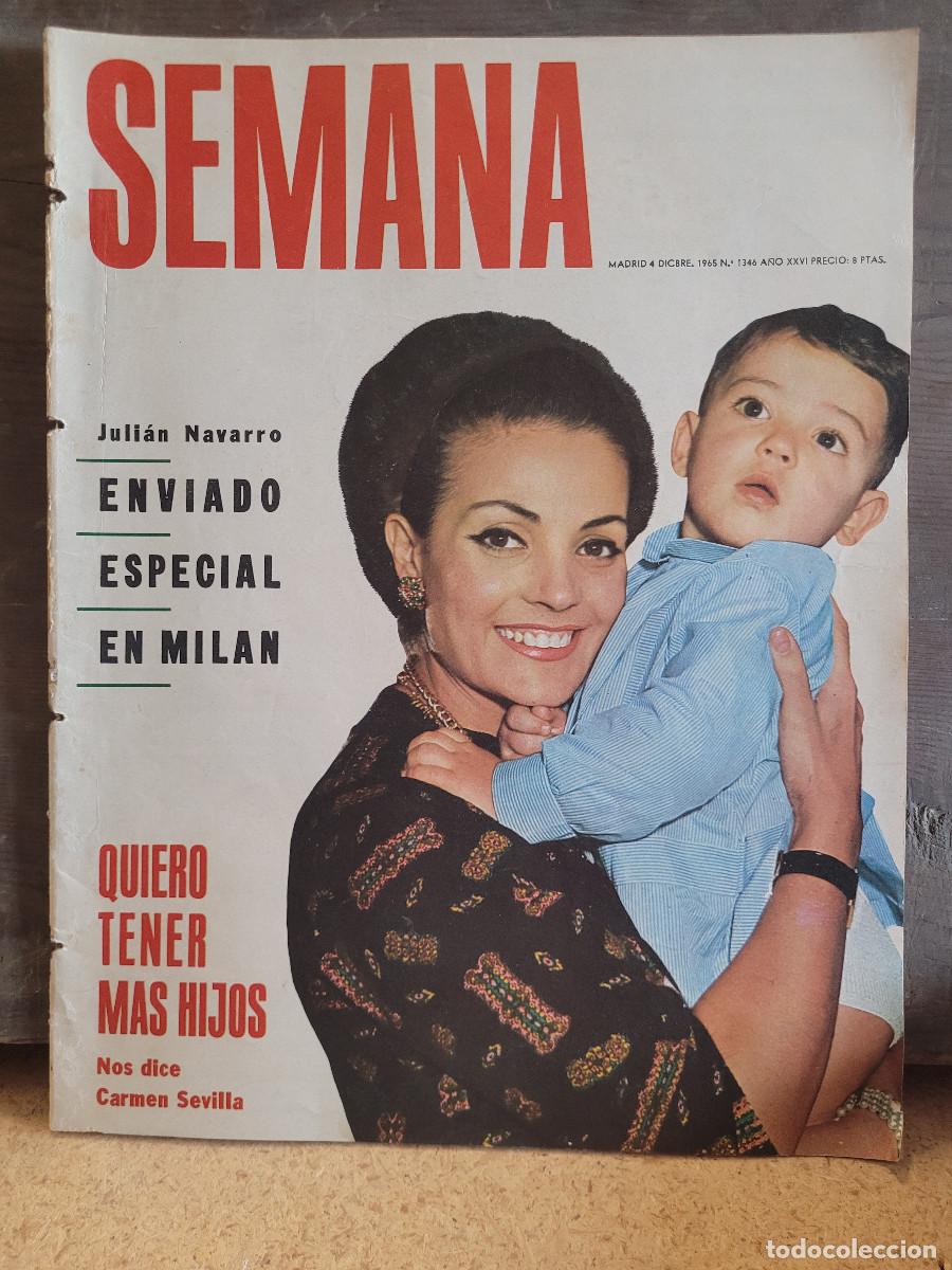 Coleccionismo de Revistas y Peri&oacute;dicos: REVISTA SEMANAA&Ntilde;O 1965 N&ordm; 1346 CARMEN SEVILLA Y SU HIJO
