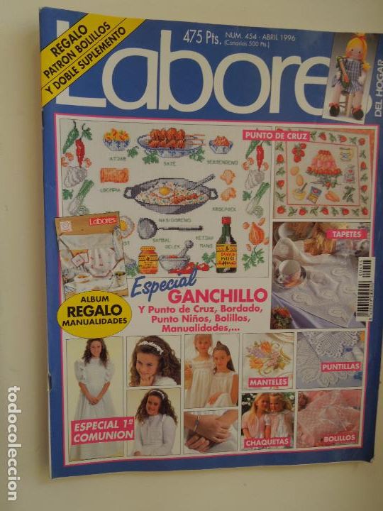 Coleccionismo de Revistas y Peri&oacute;dicos: LABORES DEL HOGAR REVISTA N&ordm; 454- ABRIL 1996- ESPECIAL GANCHILLO CON PATRONES