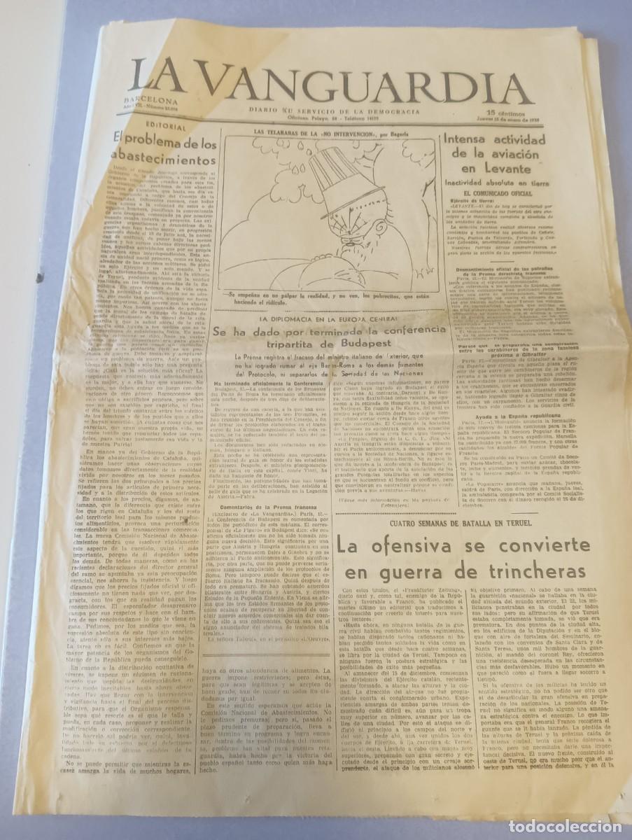 Coleccionismo de Revistas y Peri&oacute;dicos: LA VANGUARDIA. 13 enero 1938. Levante. Budapest. Teruel.