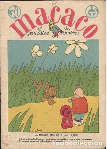 Coleccionismo de revistas y peri&oacute;dicos: MACACO. El peri&oacute;dico de los ni&ntilde;os. A&ntilde;o III n&ordm; 105. Cubierta de K-Hito. 1930