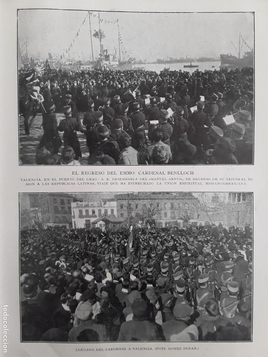 Collection Magazines and Newspapers: REGRESO CARDENAL BENLLOCH GRAO VALENCIA GASPAR VILARRUBIAS VALLS CATEDRAL BARCELONA A&Ntilde;O 1924