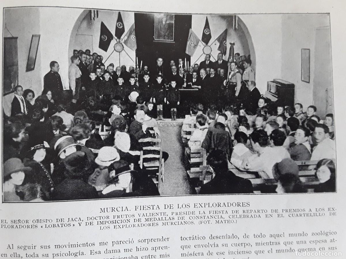 Collezionismo di Riviste e Giornali: MURCIA FIESTA DE LOS EXPLORADORES MEDALLA CONSTANCIA A LA BANDERA LOBATOS 2 HOJAS A&Ntilde;O 1924