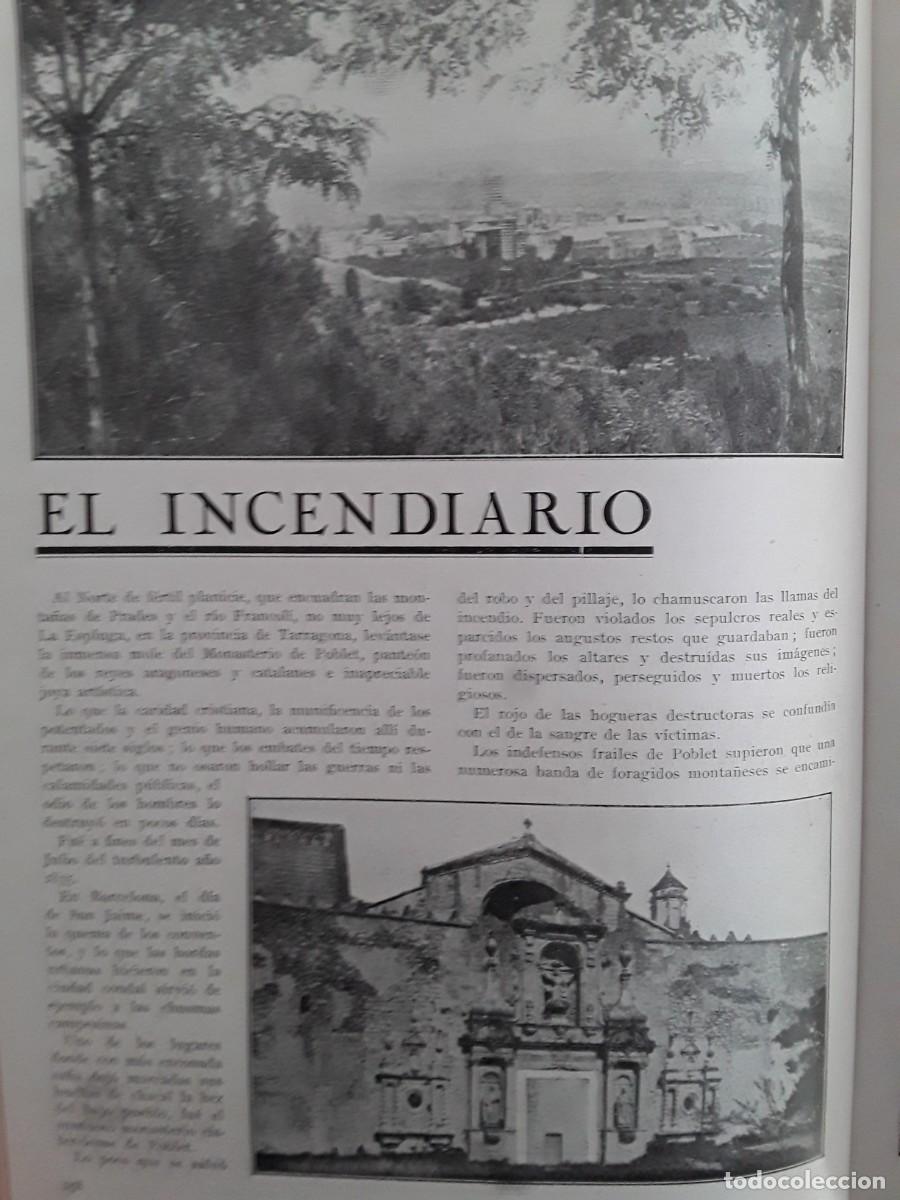 Collezionismo di Riviste e Giornali: EL INCENDIDARIO INCENDIO MONASTERIO DE POBLET A&Ntilde;O 1835 REVISTA A&Ntilde;O 1924