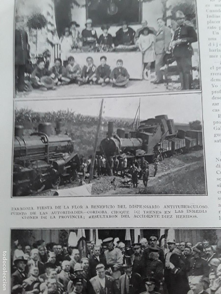 Collection Magazines and Newspapers: CHOQUE TRENES CORDOBA EQUIPO REAL UNION IRUN ONDARROA SATURRARAN TARCISIOS EIBAR GITANOS SEVILL 1924