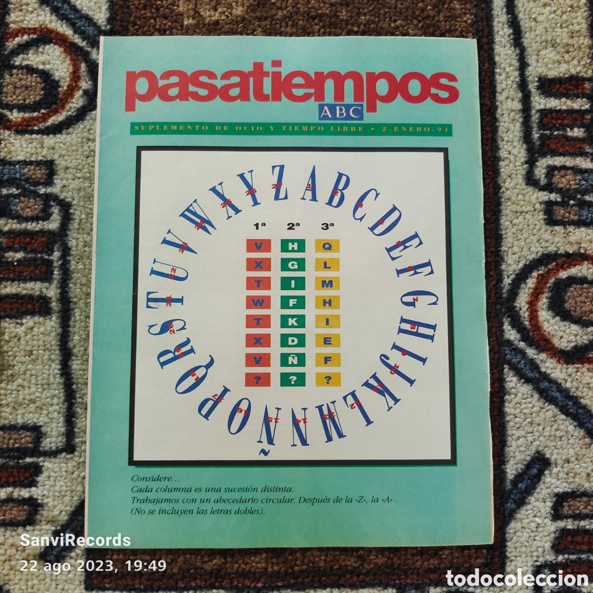 Coleccionismo de Revistas y Peri&oacute;dicos: PASATIEMPOS ABC, SUPLEMENTO DE OCIO Y TIEMPO LIBRE (2 ENERO 94)