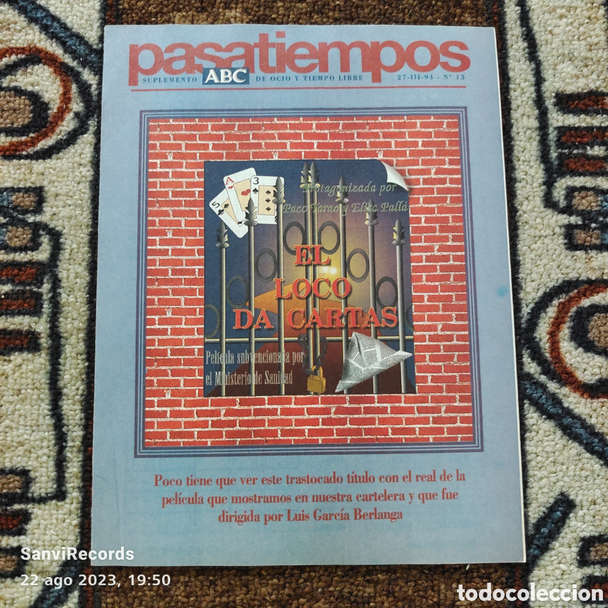 Coleccionismo de Revistas y Peri&oacute;dicos: PASATIEMPOS ABC, SUPLEMENTO DE OCIO Y TIEMPO LIBRE N&deg; 13 (27 MARZO 94)