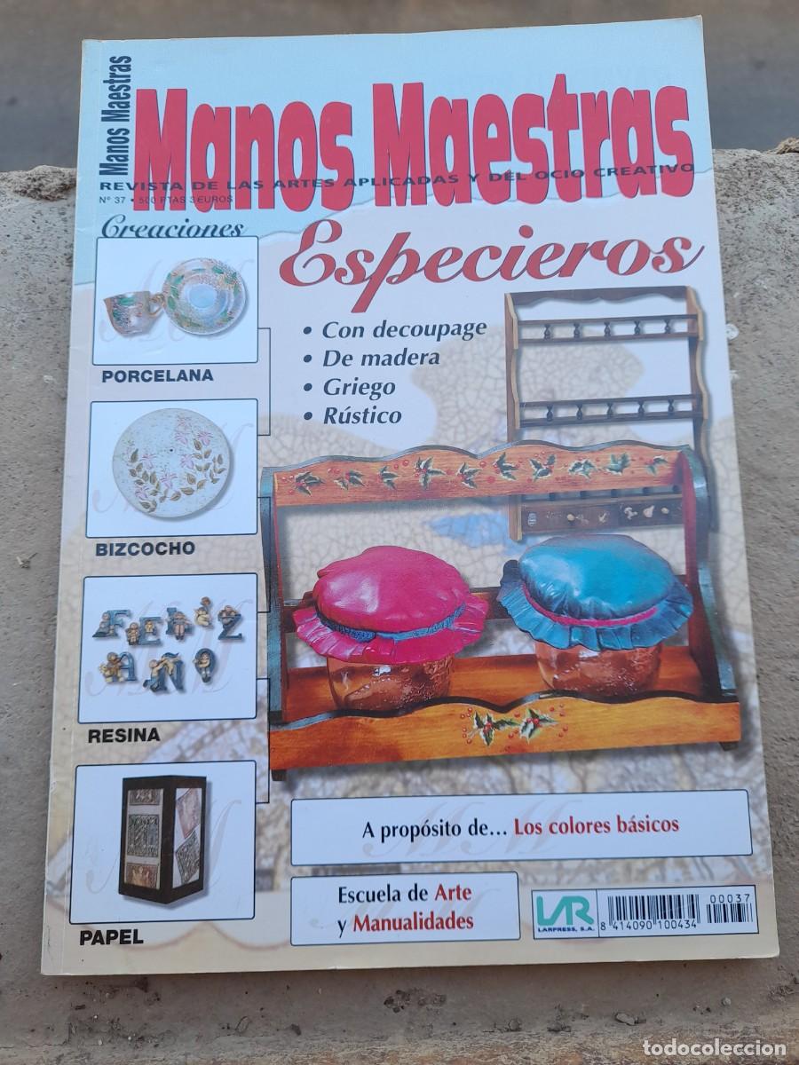Coleccionismo de revistas y peri&oacute;dicos: Revista arte manualidades Manos maestras 37 especieros de decoupage madera