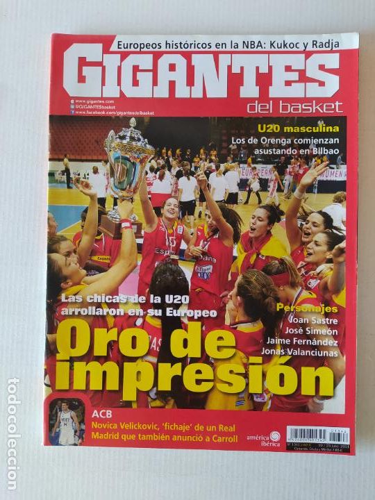 Coleccionismo de Revistas y Peri&oacute;dicos: REVISTA GIGANTES DEL BASKET. N&ordm; 1341. 25 JULIO 2011. FEMENINO ORO DE IMPRESI&Oacute;N. TDKC61B