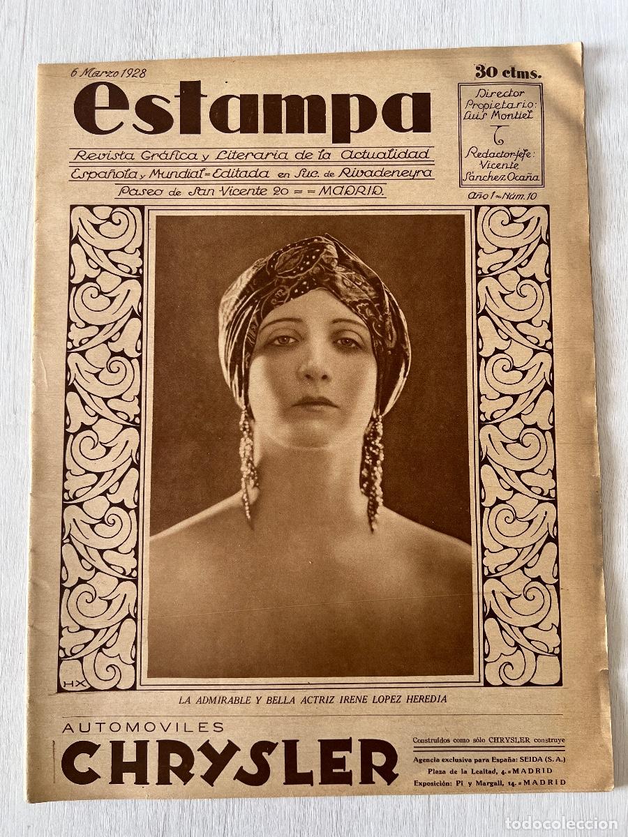 Coleccionismo de Revistas y Peri&oacute;dicos: REVISTA GRAFICA Y LITERARIA ESTAMPA 1928 NUM 10. MUY BUEN ESTADO