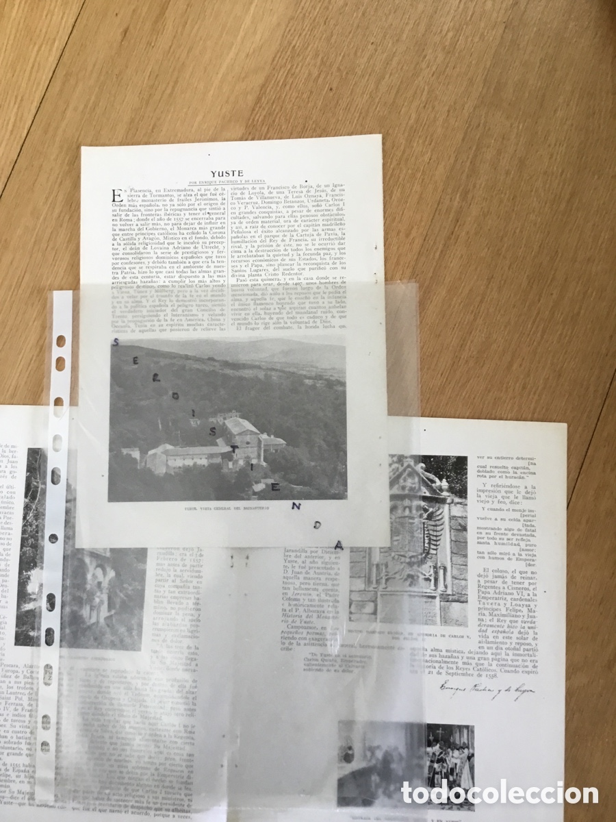 Collectionnisme de Revues et Journaux: EXTREMADURA - YUSTE por Enrique Pacheco y de Leiva (5 fotos) - 1920