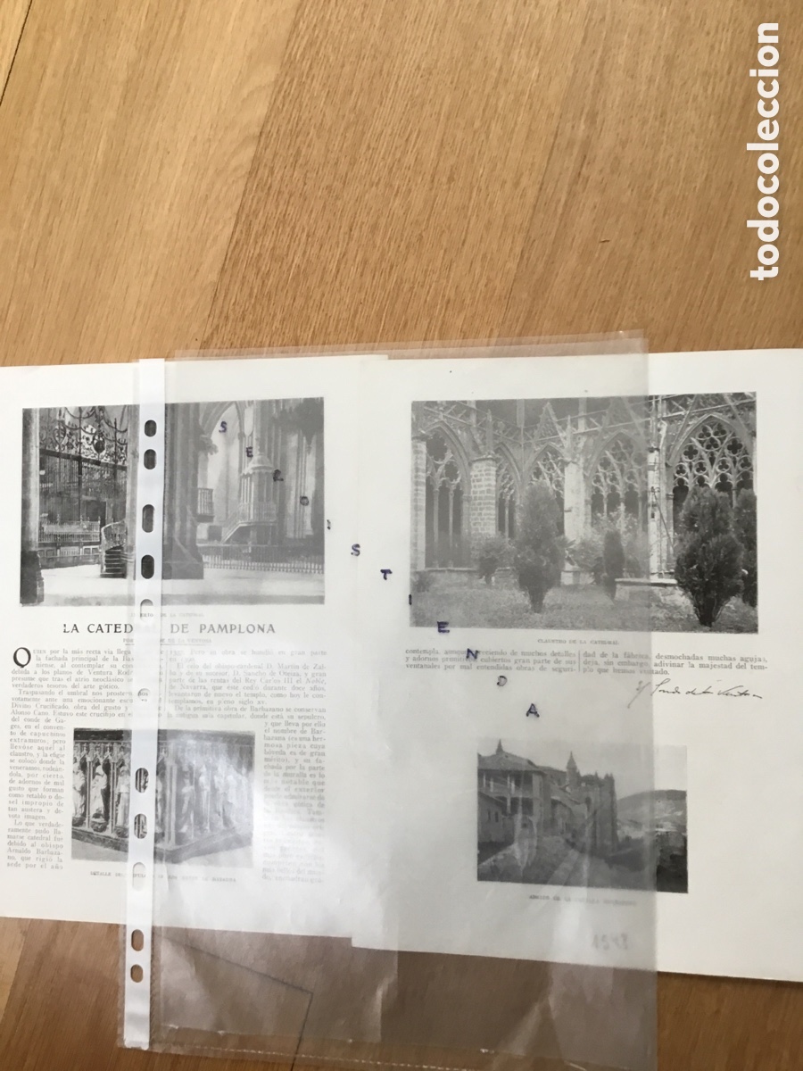 Collectionnisme de Revues et Journaux: NAVARRA - LA CATEDRAL DE PAMPLONA por el Conde de Ventosa (fotos) 1920