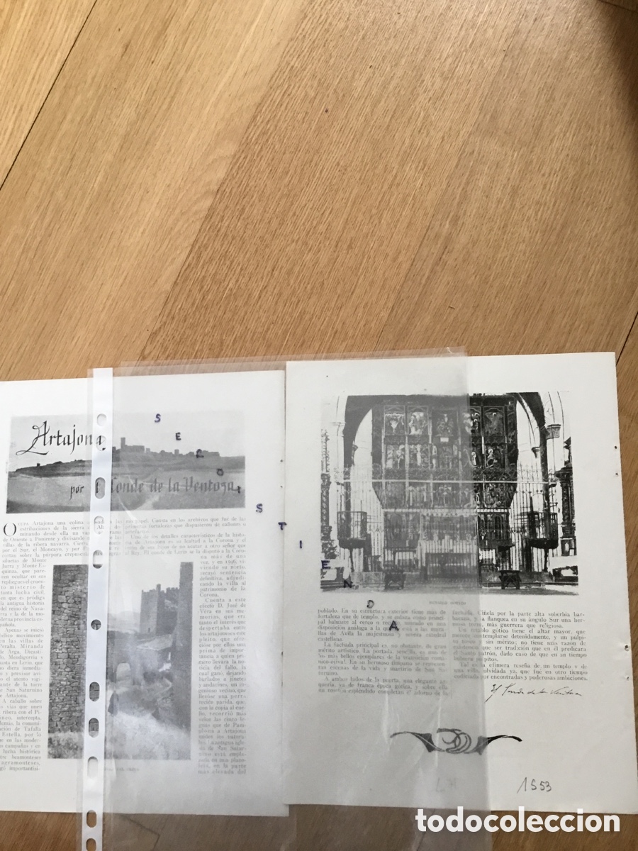 Colecionismo de Revistas e Jornais: NAVARRA - ARTAJONA por el Conde de La Ventosa (4 fotos) 1921