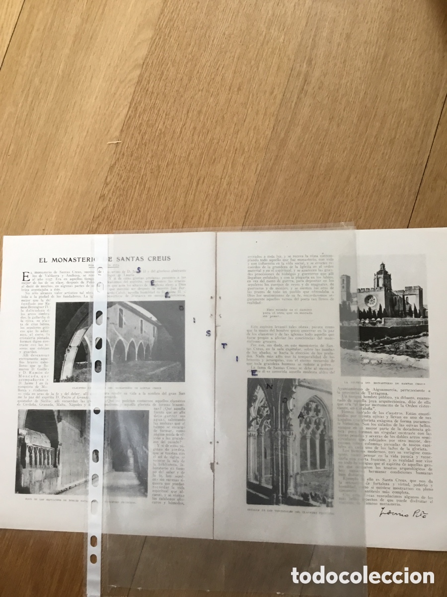 Colecionismo de Revistas e Jornais: CATALU&Ntilde;A - TARRAGONA - EL MONASTERIO DE SANTAS CREUS por Federico Pita 1921