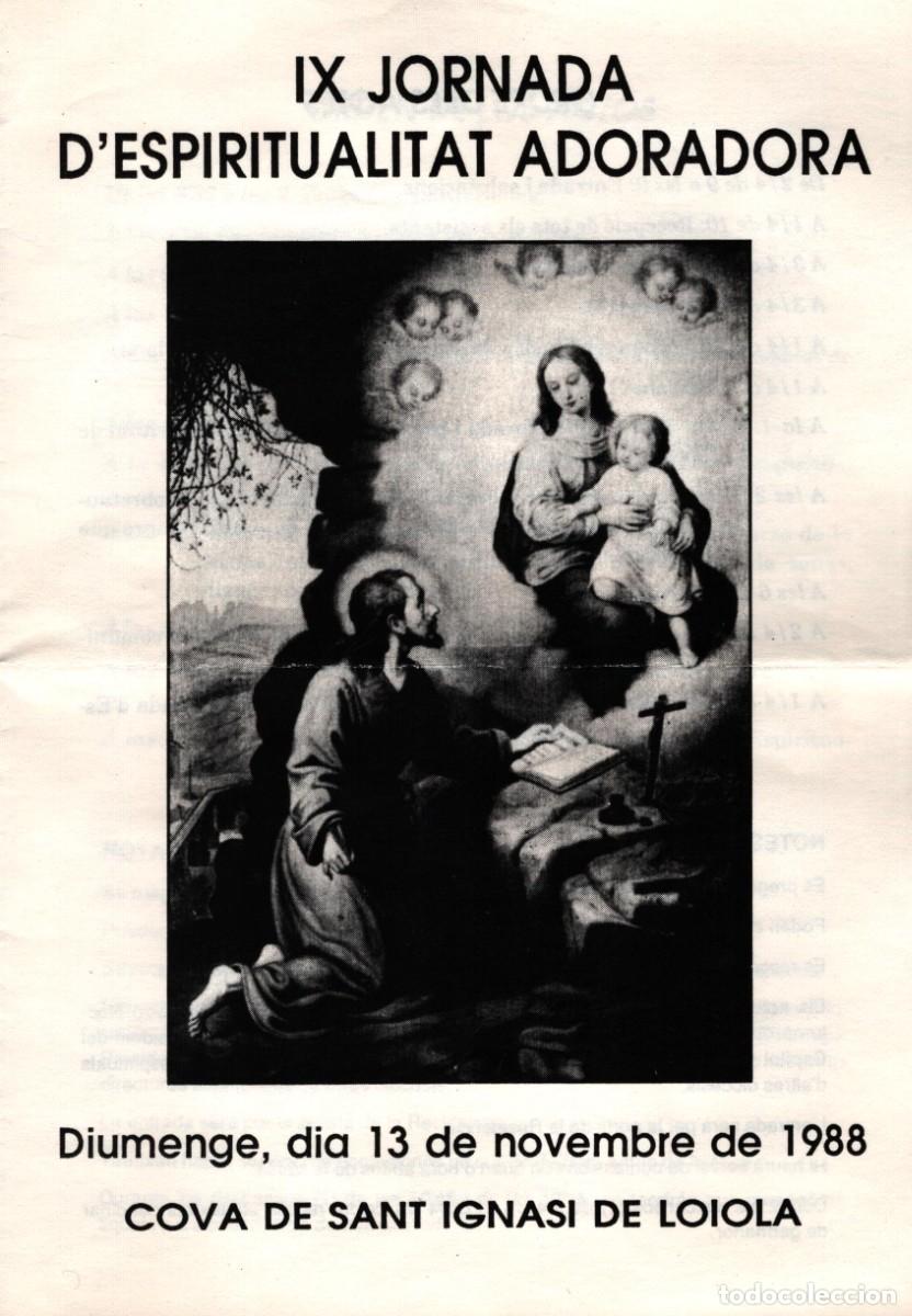 Coleccionismo de Revistas y Peri&oacute;dicos: IX Jornada D'espiritualitat Adoradora 1988 Cova de Sant Ignasi de Loiola organitza Manresa