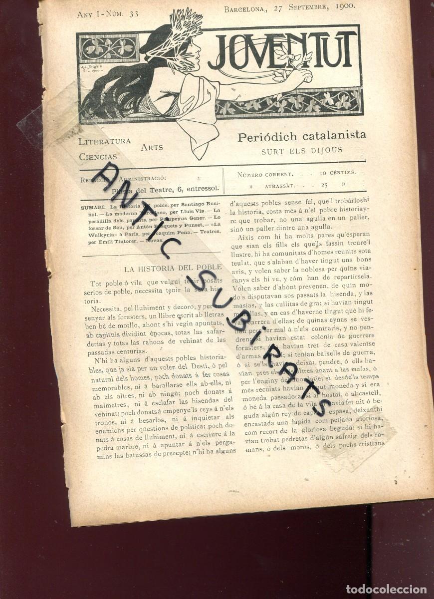 Coleccionismo de Revistas y Peri&oacute;dicos: REVISTA CATALANISTA ANY 1900 LA HISTORIA D'UN POBLE SANTIAGO RUSI&Ntilde;OL SANT ROMA DE SAU PER URGELL