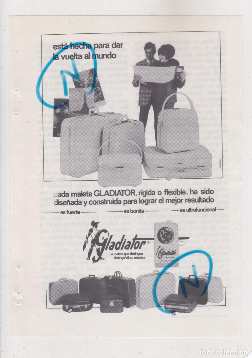 Coleccionismo de Revistas y Peri&oacute;dicos: PUBLICIDAD 1967. ANUNCIO MALETA GLADIATOR
