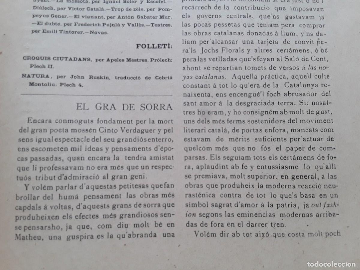 Sammeln von Zeitschriften und Zeitungen: ARTICLE REVISTA DEDICAT A MOSSEN CINTO VERDAGUER REVISTA ANY 1902