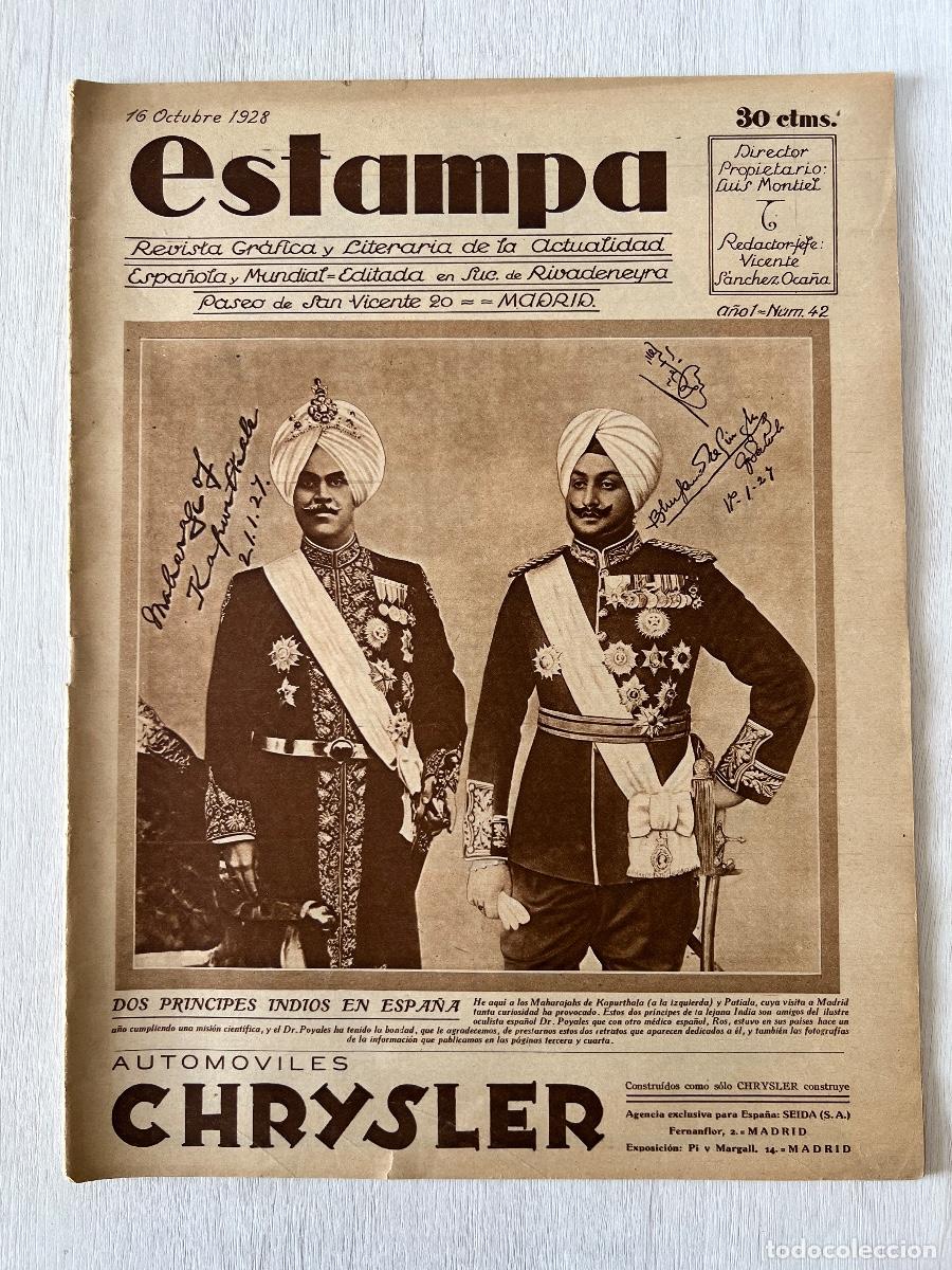 Coleccionismo de Revistas y Peri&oacute;dicos: REVISTA GRAFICA Y LITERARIA ESTAMPA 1928 NUM 42. MUY BUEN ESTADO