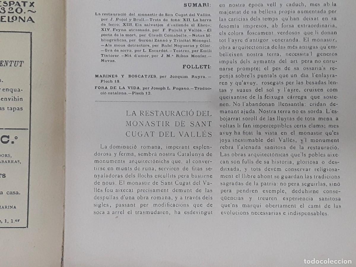 Collezionismo di Riviste e Giornali: LA RESTAURACIO DEL MONESTIR DE SANT CUGAT DEL VALLES REVISTA A&Ntilde;O 1903