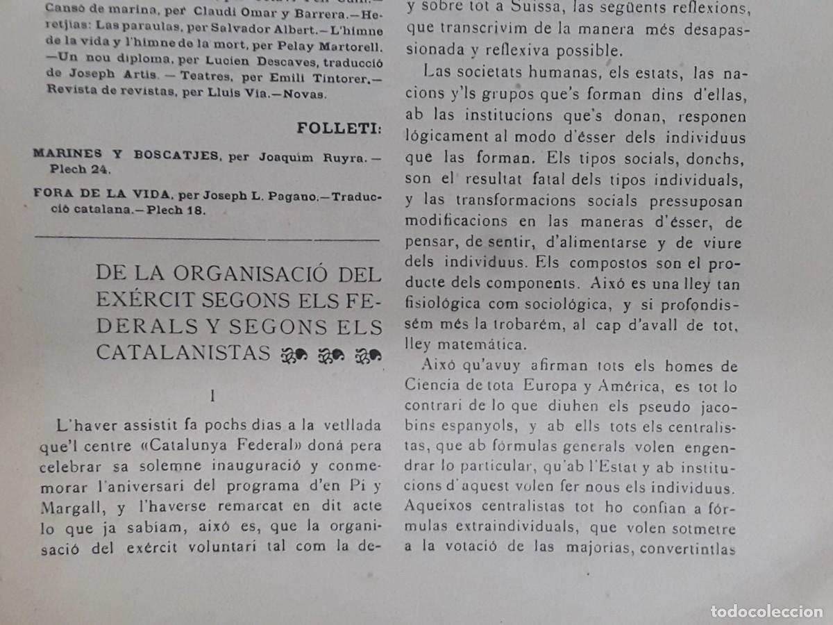 Collection Magazines and Newspapers: DE LA ORGANISACIO DEL EXERCIT SEGONS ELS FEDERALS Y SEGONS ELS CATALANISTAS REVISTA A&Ntilde;O 1903