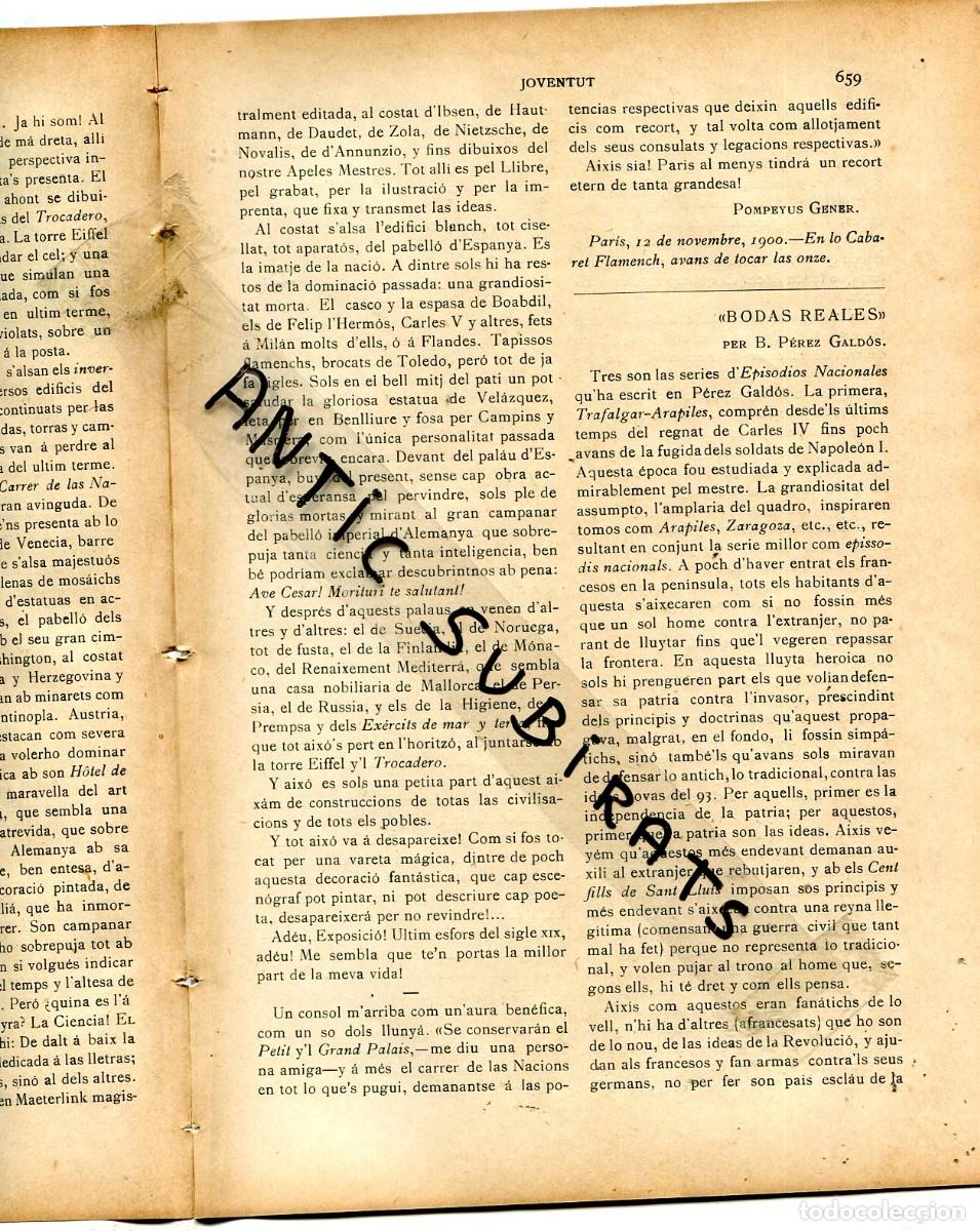 Coleccionismo de Revistas y Peri&oacute;dicos: REVISTA MODERNISTA A&Ntilde;O 1900 CRITICA A LA OBRA BODAS REALES DE BENITO PEREZ GALDOS TRINITAT MONEGAL