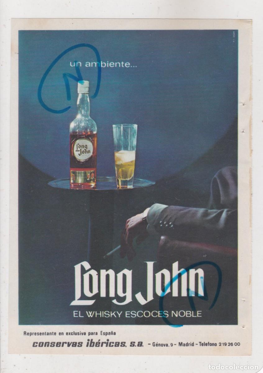 Coleccionismo de Revistas y Peri&oacute;dicos: PUBLICIDAD 1966. ANUNCIO WHISKY LONG JOHN + PELIKAN (REVERSO)