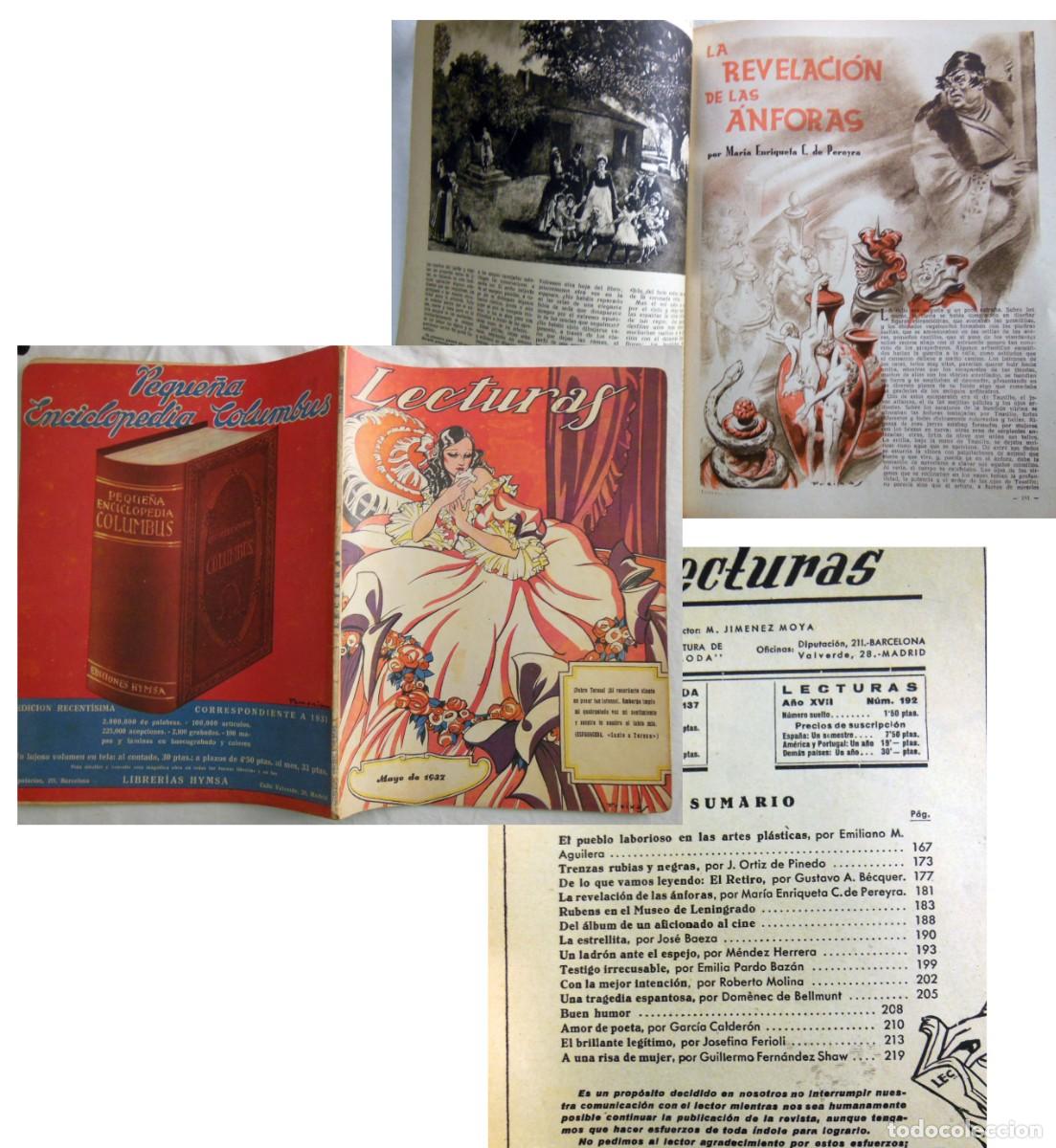 Colecionismo de Revistas e Jornais: LECTURAS. Arte y Literatura. N&ordm; 192. Mayo 1937