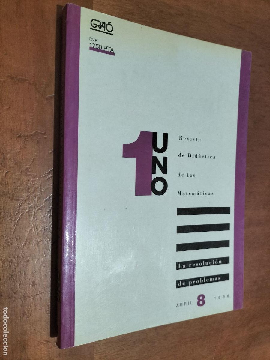 Coleccionismo de revistas y peri&oacute;dicos: UNO 8. REVISTA DE DID&Aacute;CTICA DE LAS MATEM&Aacute;TICAS. R&Uacute;STICA. BUEN ESTADO caj. 68