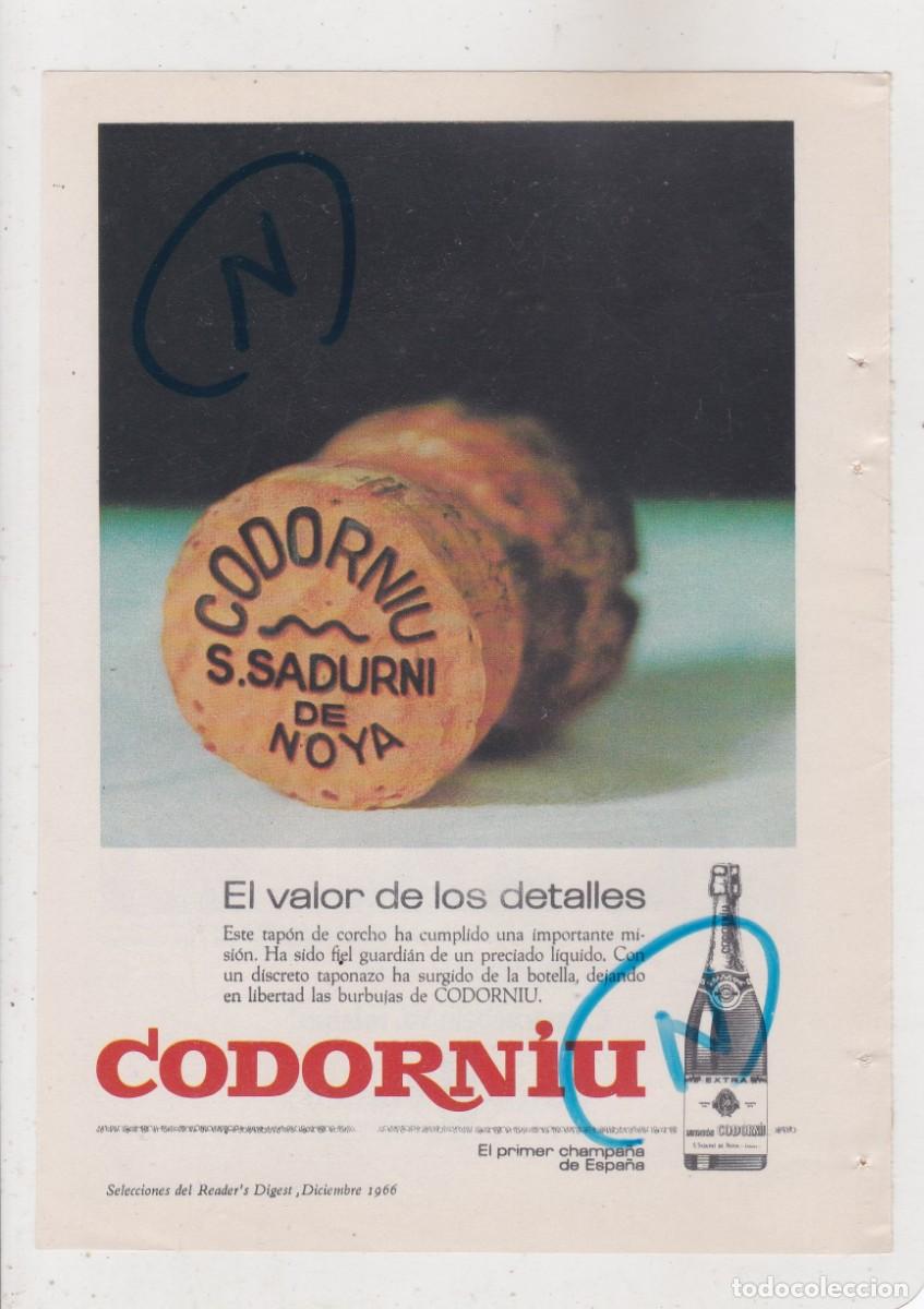Coleccionismo de Revistas y Peri&oacute;dicos: PUBLICIDAD 1966. ANUNCIO CHAMPA&Ntilde;A CODORNIU. CAVA + CALCETIN PUNTO BLANCO (REVERSO)