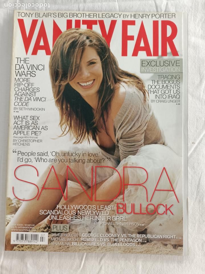 Coleccionismo de revistas y peri&oacute;dicos: VANITY FAIR 551, JULY 2006. SANDRA BULLOCK. THE DA VINCI WARS. BREAKFAST WITH SUPERMAN