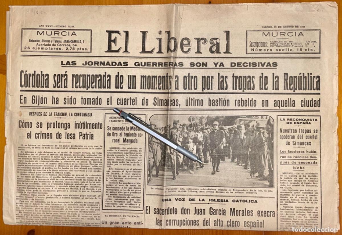 Coleccionismo de Revistas y Peri&oacute;dicos: MURCIA- GUERRA CIVIL- EL LIBERAL- REPUBLICANO- 1936