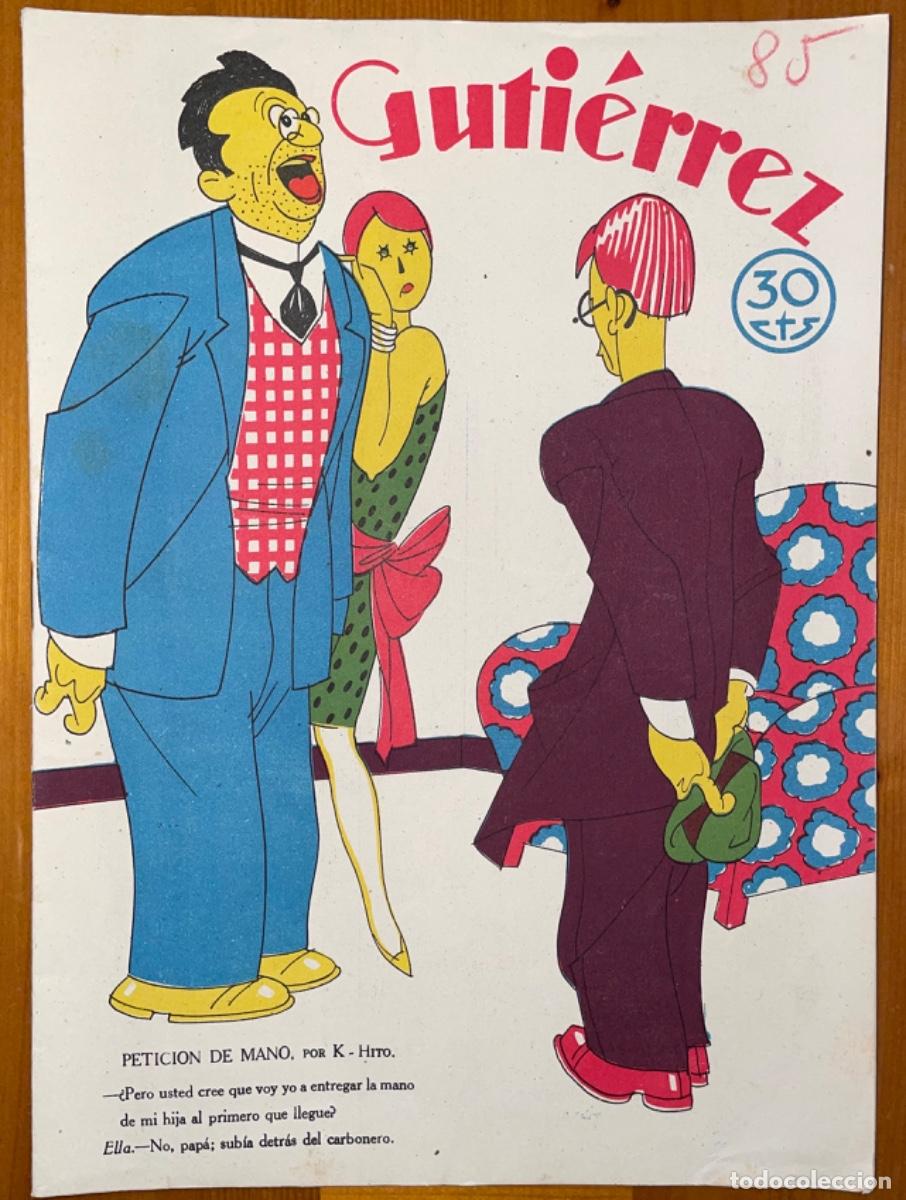 Sammeln von Zeitschriften und Zeitungen: GUTIERREZ- REVISTA SATIRICA HUMORISTICA - NUMERO 85 - 1929