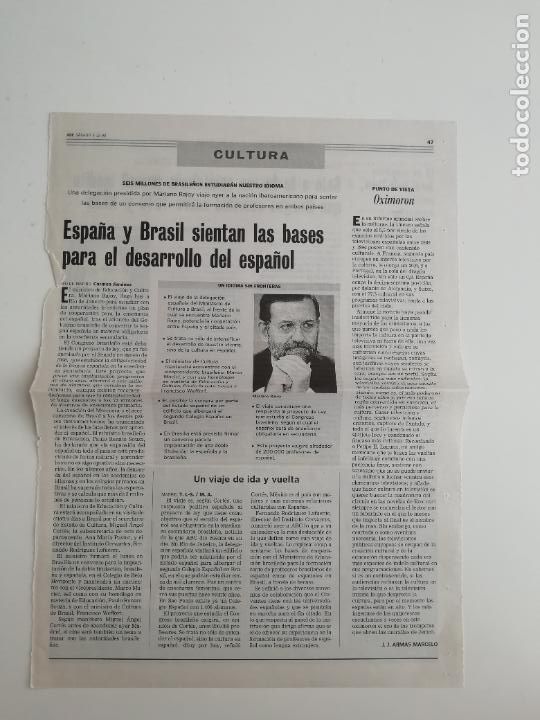 Coleccionismo de Revistas y Peri&oacute;dicos: Recorte ABC Espa&ntilde;a y Brasil desarrollo del espa&ntilde;ol 1999 Epistolario Borges Memorias Sol&eacute; Tura