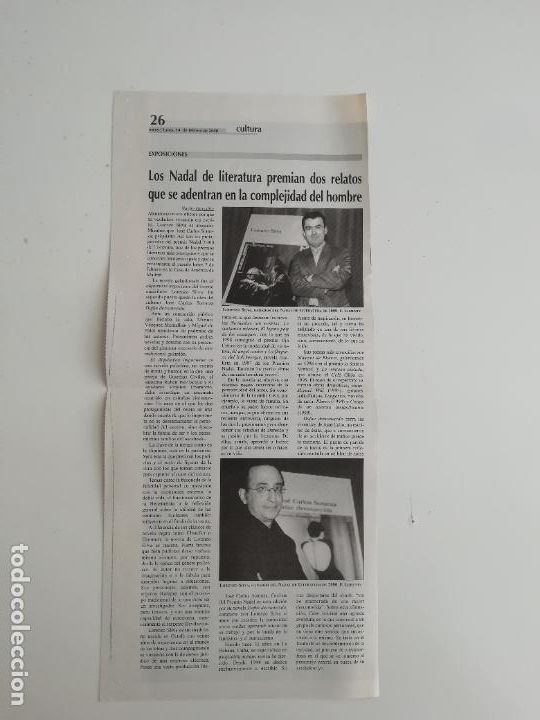 Coleccionismo de Revistas y Peri&oacute;dicos: Recorte Eccus Los Nadal de Literatura Lorenzo Silva Relatos 2000