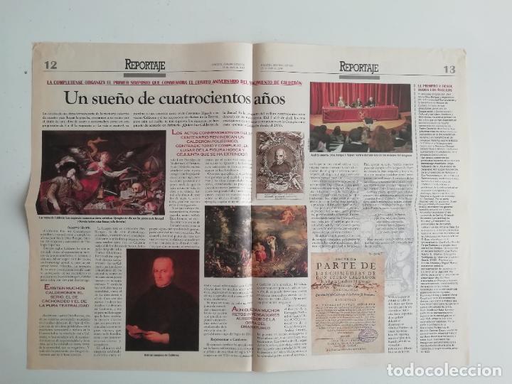 Coleccionismo de Revistas y Peri&oacute;dicos: Recorte Gaceta Complutense 400 aniversario Calder&oacute;n de la Barca Simposio UCM Teatro Barroco