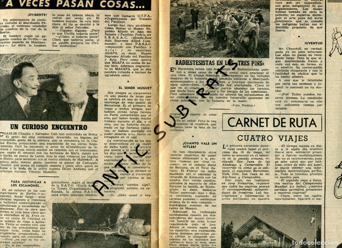 Coleccionismo de Revistas y Peri&oacute;dicos: REVISTA A&Ntilde;O 1954 CHARLI CHAPLIN CON SALVADOR DALI CRITICO CON EL COMUNISMO Y LA TEORIA DEL PELO