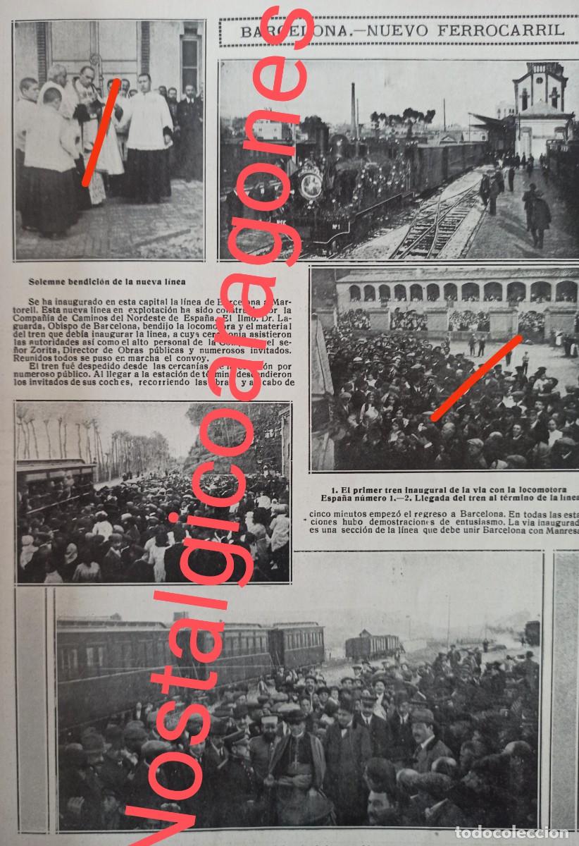 Collectionnisme de Revues et Journaux: Nueva linea ferrocarril Barcelona Martorell Santa Coloma Cervell&oacute; foto revista princ siglo XX 19MM