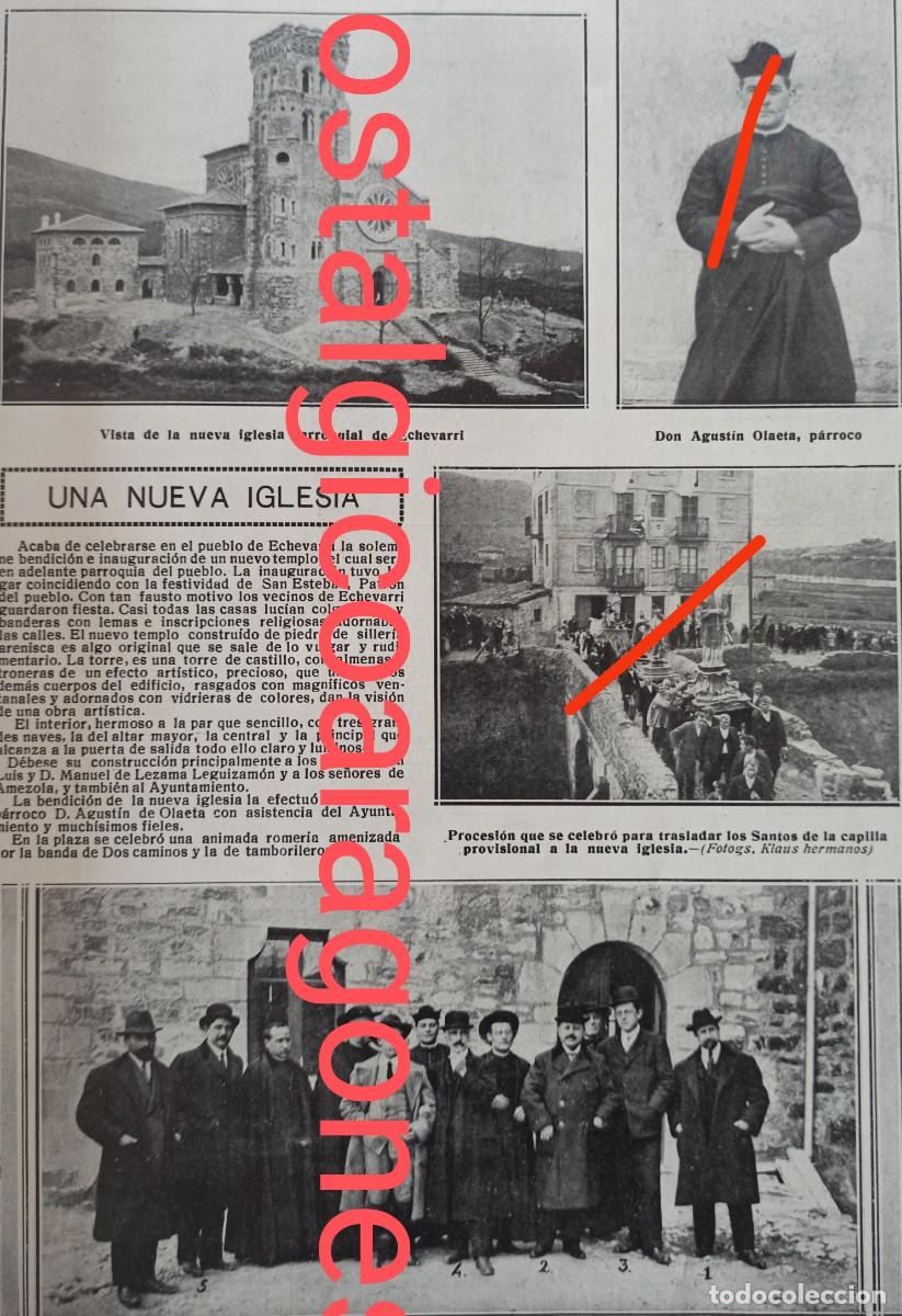 Coleccionismo de revistas y peri&oacute;dicos: Echevarri Vizcaya nueva iglesia benefactores arquitectos foto revista princ siglo XX 19MM