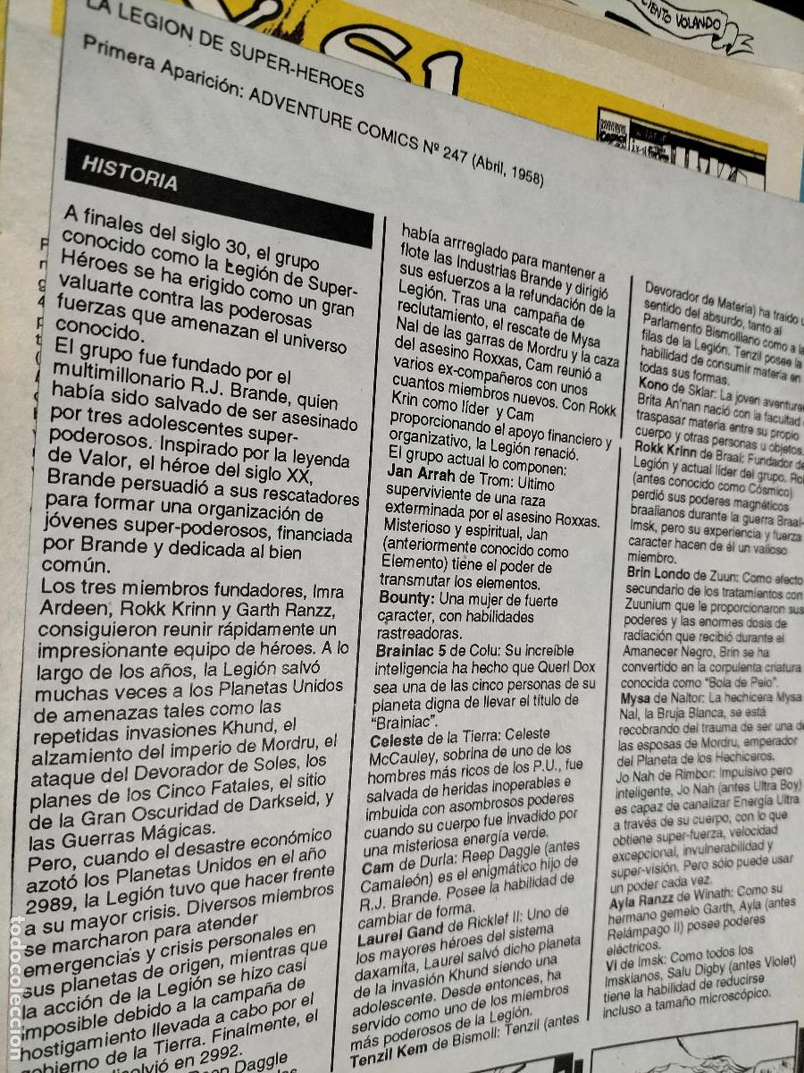 Coleccionismo de Revistas y Peri&oacute;dicos: LA LEGI&Oacute;N DE SUPERH&Eacute;ROES DC. FICHA PERSONAJE. 1 P&Aacute;GINAS. ART&Iacute;CULO EXTRAIDO DE REVISTA. BUEN ESTADO