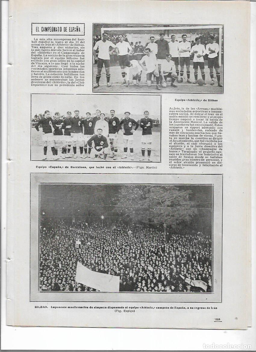 Collezionismo di Riviste e Giornali: 1914 FUTBOL ATHLETIC BILBAO CAMPEON TARREGA BANDERA SOMATEN SEVILLA EXPLORADORES SICILIA TERREMOTO